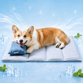 Dog Cooling Mat for Large Dogs, Cooling Bed for Dogs with Pillow | 38”×25” Breathable Pet Cooling Mat for Dog Bed, Q-Max 0.485, Portable Washable Cat Cooling Mat Thickened Cool Fiber Indoor - size: Large（37.4”×24.8”）