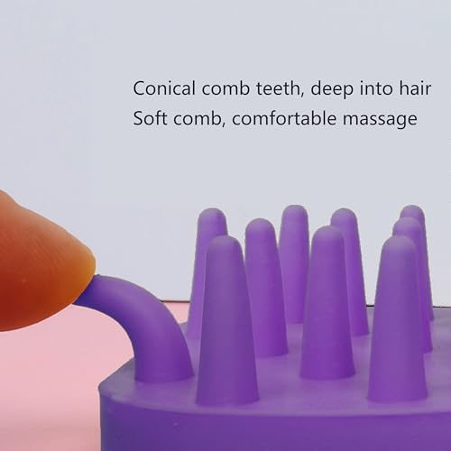 Pet Bath & Massage Brush,Pet Grooming Brush,Soft Rubber Scrubber for Brushing,Massaging,Bathing,Shampooing and Reducing Hairballs (Purple, Style 1) - color: Purple