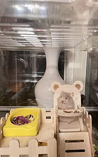 Handmade Wooden Hamster Dining High Chair - Small Animal Cage Accessories Habitat Decor House Photo Props - Small Animal Toys for Mice, Rat, Hedgehog, Rodents (Wood)