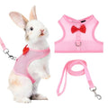 Rabbit Harness and Leash, Small Pet Cute Vest Harness Leash Soft Adjustable Buckle Breathable Mesh (L, Pink) for Bunny Kitten Small Pig Puppies Camping Hiking Training - color: Pink, size: L