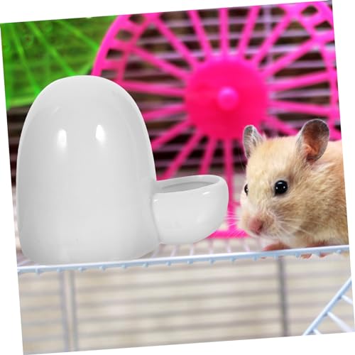 Milisten Ceramic Water Dispenser for Small Pets 3.54X4.33X2.95 Inch Self-Dispensing Pet Water Bowl Automatic Feeder for Hamsters Rabbits Ferrets - color: White