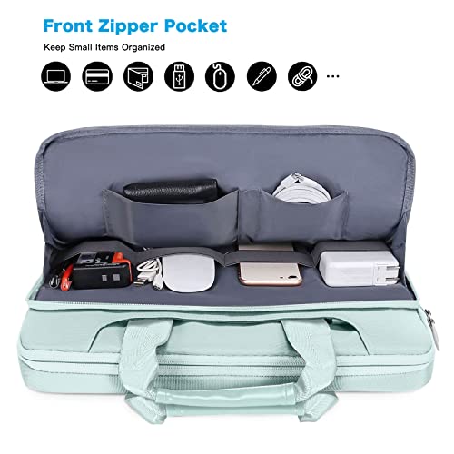 MOSISO 360 Protective Laptop Bag 13.3 inch, 13-14 inch Computer Bag | Compatible with MacBook Air 13 inch/Pro 13 /Pro 14, HP,Dell,Notebook, Laptop Carrying Case with Strap&Handle, Mint Green - color: Mint Green, size: 13.3 inch