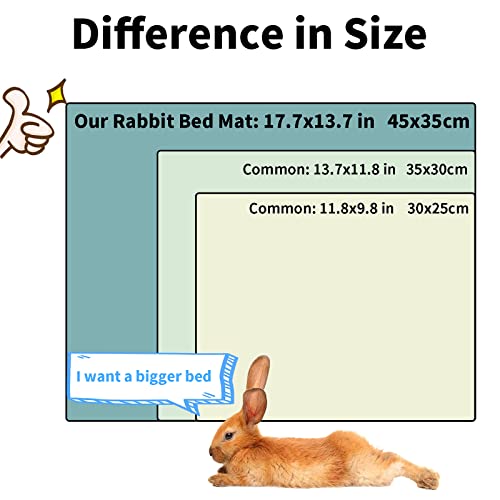 Amakunft 2 Pcs Guinea Pig Bed Mat Washable, Rabbit Winter Bed Pad for Indoor, Warm Small Animal Bed Mattres, Fleece Sleeping Pad for Bunny, Rat, Hedgehog, Sugar Glider, Chinchilla - size: Large