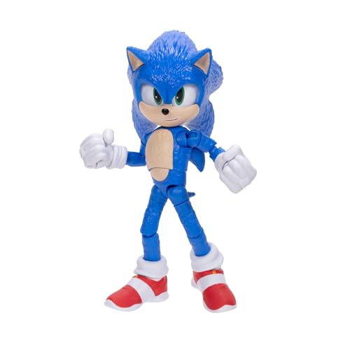 Sonic The Hedgehog 3 Movie Action Figures 5-Inch Collector Toy Figure, Highly Articulated for Boys Girls - Officially Licensed The Hedgehog 3 Movie Product | Sonic The Hedgehog Movie 5 Inch Action Figure Wave 1 - Sonic - color: Sonic