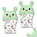2Pack Silicone Teething Mitt, Rabbit Baby Teething Toy for 0-6 6-12 Months, Food Grade Silicone Infant Teething Mitten, BPA-Free Baby Chew Toys for Pain Relief, Sucking Needs - color: Green Rabbit