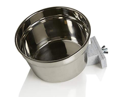 Lixit® Stainless Steel Kennel Food or Water Bowl - Non Spill Hanging Removable Crate Bowls - Carrier Cage Dish for Dogs or Cats for Feeding and Drinking (Stainless Steel, 40 Ounce) - size: 40 oz (Pack of 1)