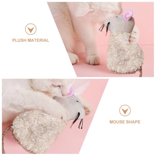 Ipetboom Refillable Catnip Cat Toys, 3pcs Cat Chewing Toys Cartoon Mouse Shaped Pet Plush Cartoon Doll for Kittens Teething and Playtime Fun