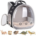 Portable Small Animal Backpack Travel Breathable Pet Carrier Bag Cages for Guinea Pig, Rabbit, Bearded Dragon, Squirrel, Tortoise, Bird, Lizard, Sugar Glider - color: Black