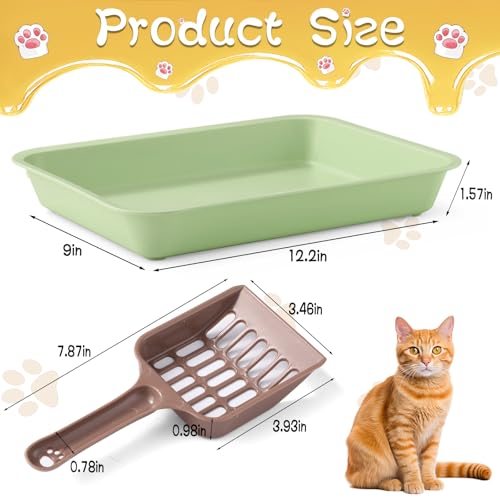 6 Pcs Kitten Small Litter Box Set, Color Plastic Kitten Litter Pan with 6 Scooper Cat Litter Box Cat Litter Box Travel Toilet for Small Pet Kitty Bunny Guinea Pig - color: C-color
