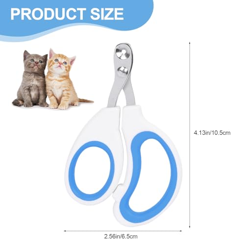 Cat Nail Clipper with Circular Cut Hole, Avoiding Excessive Cutting, Suitable for Beginners. It Can Also be Used for Small Animals Such as Birds, Hamsters, Guinea Pigs, Etc. (Blue) - color: blue