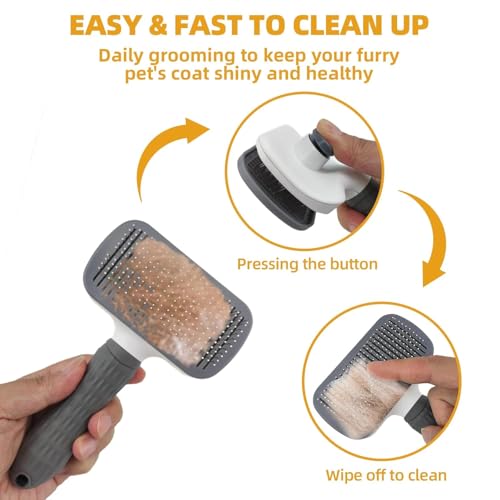 Dog Brush for Shedding,9 PCS in One Pet Slicker Hair Brush Kit with Pet Nail Clipper and File - Dog Cat Grooming Deshedding Undercoat Rake Brush Comb for All Small Large Dogs Cats Grey - color: 9-Grey