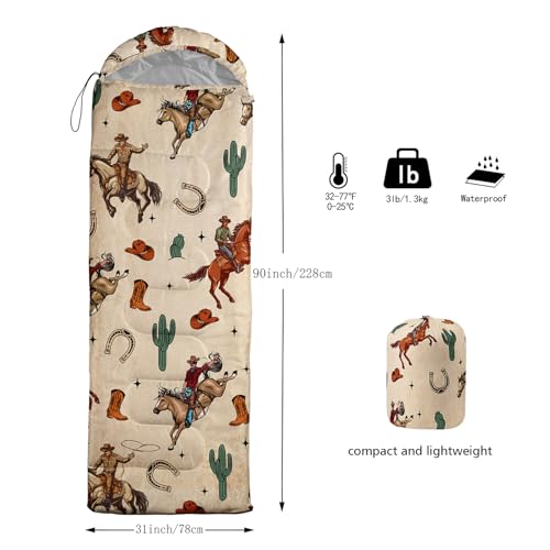 Camping Sleeping Bags Warm & Cool Weather Waterproof Backpacking Sleeping Bag All Seasons Camping, for Adult Kids Boy Girls Camping Gear Equipment, Traveling - color: G-Horse1