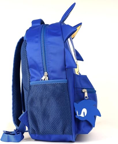 AI ACCESSORY INNOVATIONS Sonic Backpack for Boys & Girls, Bookbag with Adjustable Shoulder Straps & Padded Back,16 Inch Schoolbag with 3D Features, Blue - style: Blue Sonic