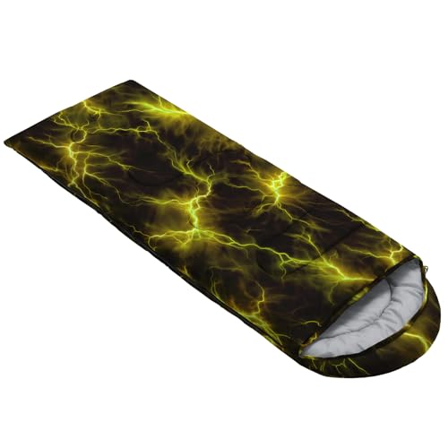 QOOMO Camping Sleeping Bags,3 Season Warm & Cool Weather,Lightweight,Waterproof Sleeping Bags for Adults & Kids,Traveling,and Outdoors,Camping Gear Equipment - color: Yellow Lighting 4