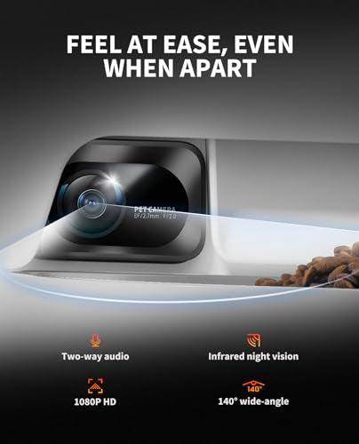 PETKIT Automatic Cat Dog Feeder with Camera, AI-Powered Motion Capturing, 1080P HD Video with Night Vision, 2.4G WiFi Pet Feeder with 2-Way Audio, Dual Hopper Pet Food Dispenser with Desiccant - color: White with Double Food Hopper