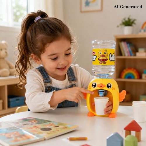 Mini Water Dispenser Toy for Kids - Cartoon Duck Animal Shaped | Mini Water Dispenser for Kids Cute Machine Drinking Fountains Toys