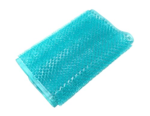 Dependable Industries Inc. Essentials Grass Bathmat Textured Spa Quality Foot Scrubber Bathroom Tub & Bath Mat Anti-Slip 24.5" x 13.5" Turquoise (Pack of 2) - size: 24.5" x 13.5" (Pack of 2)