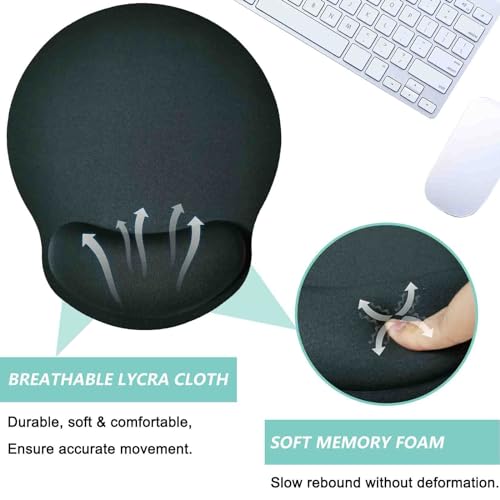 Mouse Pad with Wrist Support, Ergonomic Mouse Pad with Memory Foam Wrist Rest Cushion, Non-Slip Rubber Base Gaming Mice Pad for Home Office Computer Laptop, Grey - color: Grey