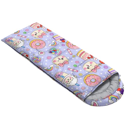QOOMO Camping Sleeping Bags,3 Season Warm & Cool Weather,Lightweight,Waterproof Sleeping Bags for Adults & Kids,Traveling,and Outdoors,Camping Gear Equipment - color: Kawaii Bear 4