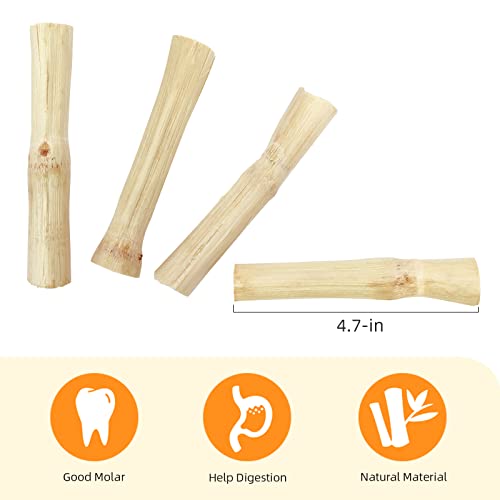 Niteangel Sweet Bamboo Chew Toys: Natural Herbal Flavor & No Additives | Helps Alleviate Teeth Grinding & Reduces Boredom - Fun Safe Snack Treats for Chinchilla Guinea Pig Rabbit and Other Small Pet