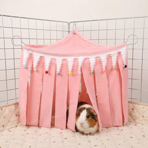Guinea Pig Hideout, Guinea Pig Cage Accessories | Three-Sided Fringes Pets Corner Hideout for Guineas Pigs for Guineas Pigs, Bunny, Chinchilla, Hamster, Rabbit