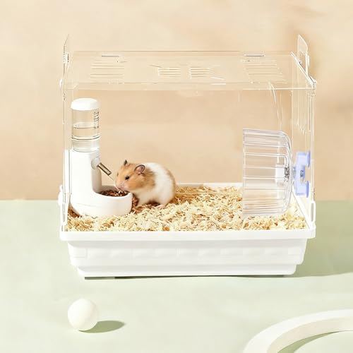 Hamster Wheel, 6.5" Super-Silent Exercise Wheels, Dual-Bearings Quiet Spinner Running Wheels, 3 Installation Methods, Fits Any Hamster Cage, Hamsters Toy for Dwarf Hamsters, Gerbils, and Small Pets. - color: Transparent, size: Small