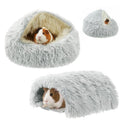 2 Pack Guinea Pig Hideout Bed with Tunnel, Large Soft Plush Cozy House, Washable Hideaway for Guinea Pigs and Small Animals(Style 2) - style: Style 2
