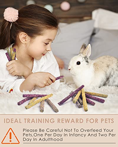 Bissap 108PCS Rabbit Chew Sticks, Mixed Natural Flower Rose Chrysanthemum and Forget-me-not Chew Toys Treats for Rabbit Bunny Chinchilla Guinea Pig Hamster and Other Small Animals Molar Snacks - size: 108 pieces