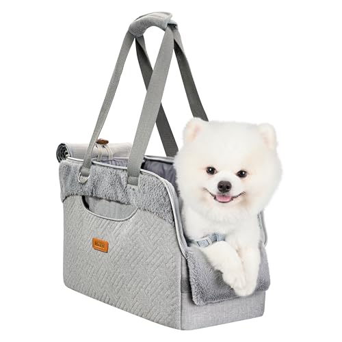 Dog Purse Carrier for Small Dogs Cats Rabbits Up to 12lbs, Lightweight Pet Sling Carriers with Large Pockets, Portable Puppy Soft Sided Tote Bag Carrier for Vet,Hiking,Travel - color: Grey-Furry