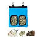 RIOUSSI Guinea Pig Hay Feeder, Hanging Rabbit Hay Feeder Bag. Blue | Upgraded Double Layer Fabric | Bite Resistant | Cleaner Hay & Less Mess | Small Animal Hay Holder for Bunnies & Chinchillas - color: Blue
