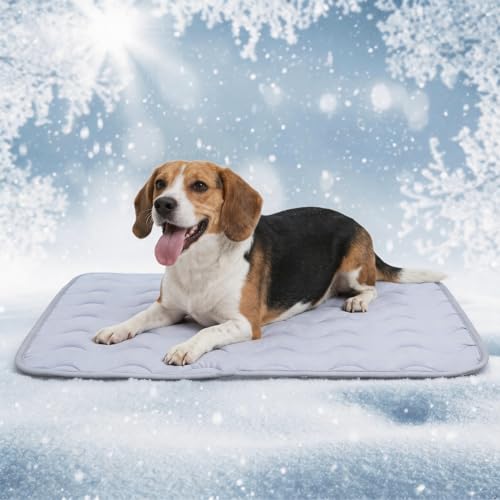 NAMOTEK Large Washable Dog Cooling Mat Ice Silk Cool Mat for Pet Self Comfortable Blanket Dog Pad - size: 39" x 27"