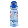 Kids Water Bottle for School, 16 Oz Plastic Water Bottle, 1 Pack | Silicone Spout, Pop-Up Cover, BPA Free & Dishwasher Safe, Marine Animals - color: Marine Animals, size: 16.2 Ounces