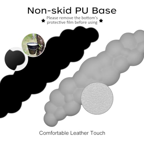 JIKIOU Upgrade Leather Cloud Wrist Rest for Keyboard and Mouse & Cup Pad | Wish Gift-Cute Cloud Shape, Comfortable and don’t Irritate to Skin, Non-Slip PU Base,Soft Memory Foam filled for Pain Relief - color: 08soft Gray
