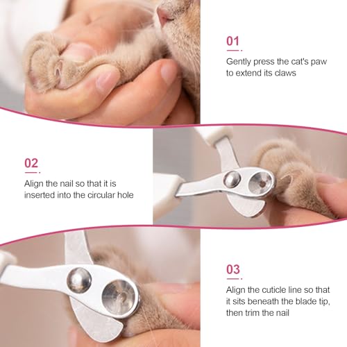 Cat Nail Clipper with Circular Cut Hole, Avoiding Excessive Cutting, Suitable for Beginners. It Can Also be Used for Small Animals Such as Birds, Hamsters, Guinea Pigs, Etc. (Magenta) - color: Magenta