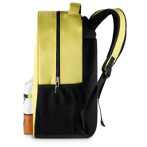 AI ACCESSORY INNOVATIONS SpongeBob Square Pants Backpack for Boys & Girls, 16” Big Face Nylon Twill Bookbag w/Molded Hamburger Patty Dangle, Yellow - style: Spongebob Square Pants