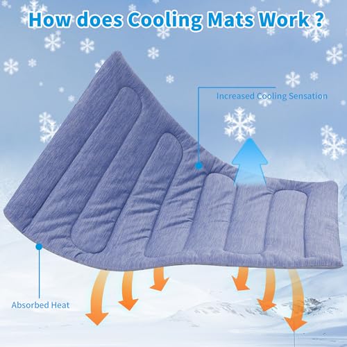 Cooling Mat for Large Dogs - Double-Sided Waterproof & Cool, Q-MAX>0.47, Portable Dog Cooling Mat for Summer. (M (28''x20'') - size: M (28''x20'')
