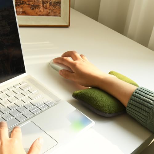 Large Mouse Wrist Rest Bean Bag, Ergonomic Mouse Support Pad Filled Ergo Beads for Computer, Laptop, PC Gaming (Green) - color: Green