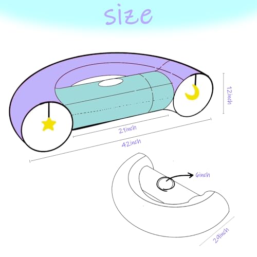 Cat Tunnel, Large Indoor Durable Collapsible Interactive Cat Tube with Peek-A-Boo Hole, Hanging Toys, and Crinkly Paper Lining - Cute Tunnel for Cats, Kittens, Puppies & Rabbits, Purple - color: PurpleBlue