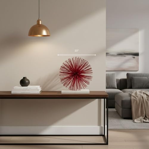 Modern Day Accents 5250 Erizo Spiked Large Red Sphere, 10" D - color: Red, size: Large