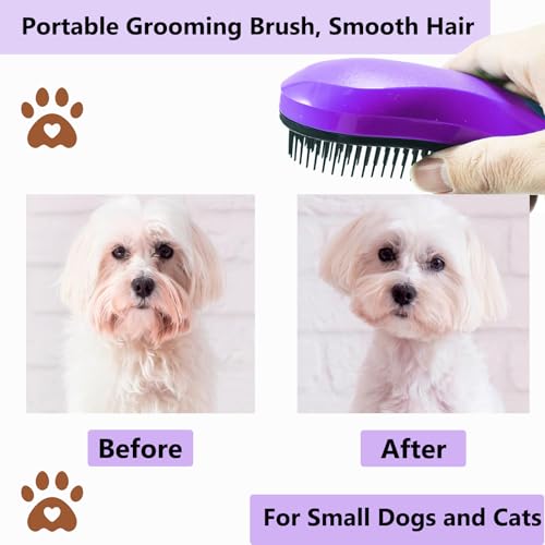 Puppy Brush, Soft Dog Brush for Grooming, Puppy Hair Remover Brush Comb, Grooming Tool for Poodles,Teddy, Yorkies, Maltese, Shih Tzu, Chihuahua, Light Purple - color: Light Purple