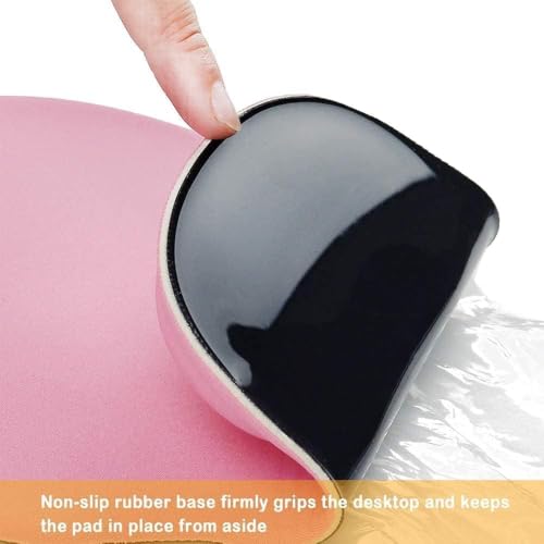 Office Mousepad with Gel Wrist Support - Ergonomic Gaming Desktop Mouse Pad Wrist Rest - Design Gamepad Mat Rubber Base for Laptop Computer -Silicone Non-Slip Special-Textured Surface (06RoseRed) - color: 06RoseRed