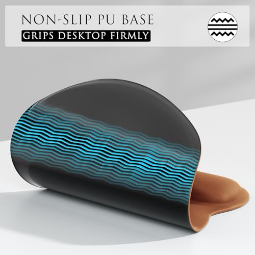 MROCO Ergonomic Mouse Pad with Gel Wrist Rest, 9.4 x 8.1 in, Coffee Brown | Ergonomic Shape Design, Multiple Pattern Options, Gel Wrist Comfort, Smooth Lycra Surface, Non-Slip PU Base - color: Coffee Brown