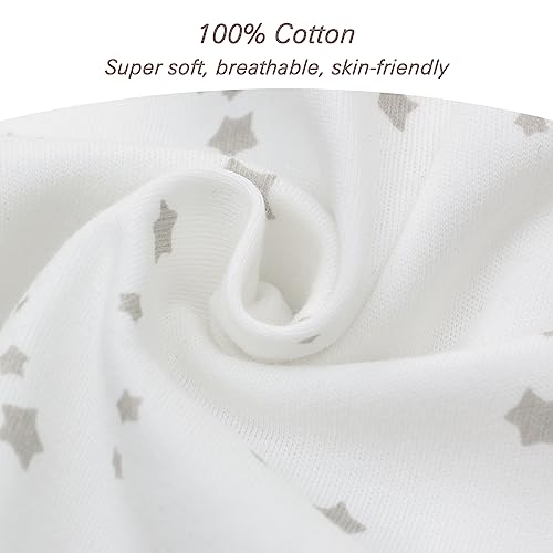 Miracle Baby Sleep Sack with Feet - 0.5 TOG 100% Breathable Cotton Wearable Blanket, Sleeveless Design Sleeping Bag for Baby - color: White Stars, size: 2-4 Years(L)