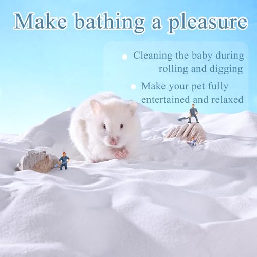 Hamster Sand Bath - Whit Fine Sand Hamster Bedding Reptile Silica Sand Gerbil Hideout for Hamster Chinchillas Gerbil Small Animals Small Pets (White, 1.1 lb + L Hamster Bathtub + Scoop) - color: White, size: 1.1 lb + L Hamster Bathtub + Scoop