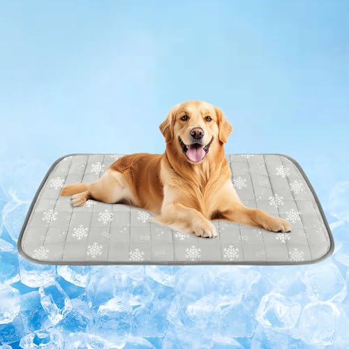 Dog Cooling Mat,Dog Blanket Washable,Cool Fabric & Internal Waterproof Cooling Pad (Grey, X-Large (40x30 inch)) - color: Grey, size: X-Large (40x30 inch)