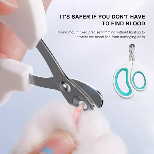 Aogeili Cat Claw Nail Clippers, Beginner Friendly Safety Trimmer, Pet Grooming Essentials Accessories with Stainless Steel Non Slip Handle for Kitten Puppy Rabbit Small Pets - color: green