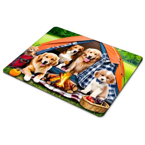 Dog Camping Mouse pad Customized Mousepad Non-Slip Rubber Base Mouse Pads for Computers Laptop Office Desk Accessories Mouse pad - color: Dog camping