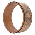 High Density PU Rubber Yoga Wheel for Stretching and Flexibility to Help Back Aches and Tension, Tear, Flexible Roller Designed, Extend Premium Back Roller - color: Wood grain inner ring
