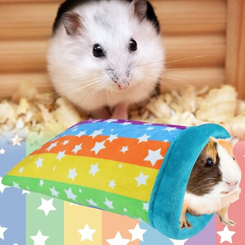 Hamster Sleeping Bag, Small Pet Animals Soft Flannel House Bed Nest Hideout Pouch Sack Sleeping Bed for Hedgehog Squirrel Bunny Guinea Pig Rat Warm Cage Decor Accessory (14 * 11 inch)