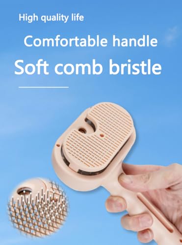 Pet Grooming Steam Brush, Pet Spray Hair Removal Comb, Anti-Static, Rechargeable, Comfortable Grip, for Dogs & Cats, Spray Hair Removal Comb, Steam Brush for Shedding & Grooming, Pink - color: Pink